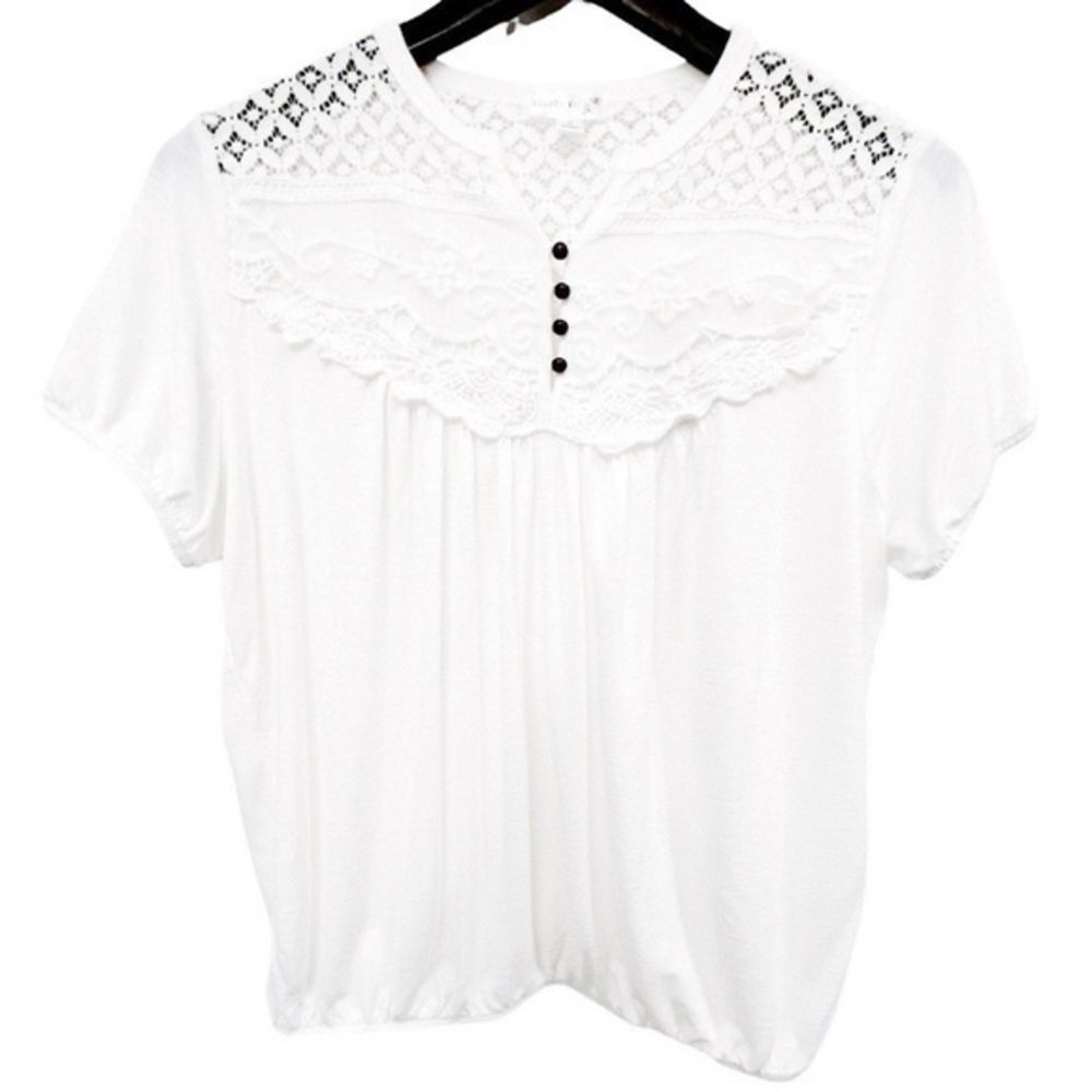 Orange Kiss Francesca’s Collection | Ainsley Lace Trim Top